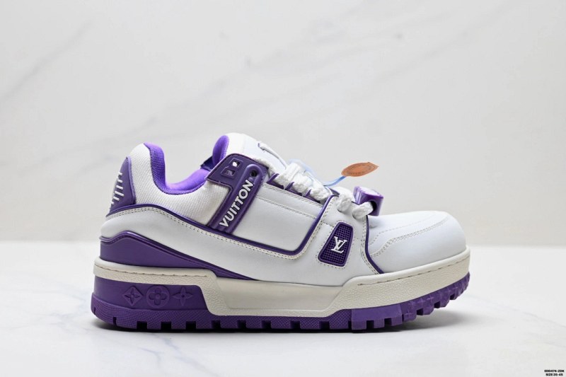 Louis Vuitton Trainer Maxi Low in purple — the puffed-up "bread" silhouette in a full EU size run
