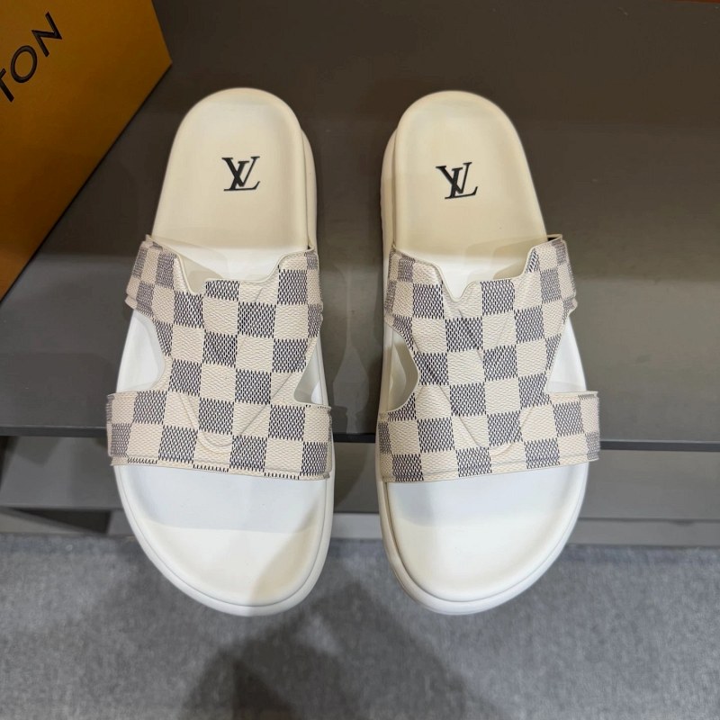 Louis Vuitton white slides: a casual leather-lined slider in a broad EU size span
