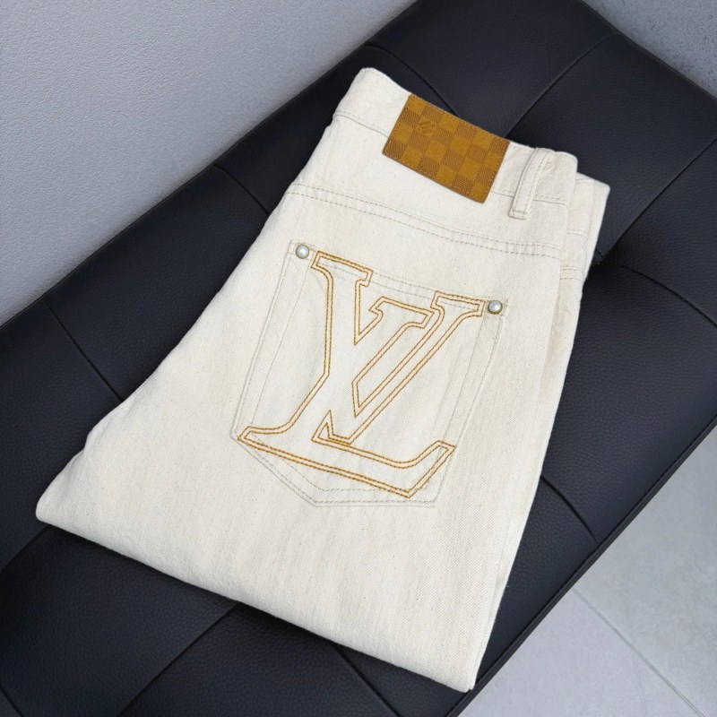 Louis Vuitton everyday white jeans: high-waist straight-leg denim in S–XXL