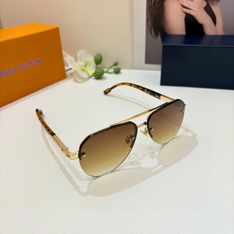 Louis Vuitton White Sunglasses in a Metal Aviator Style for Everyday Wear