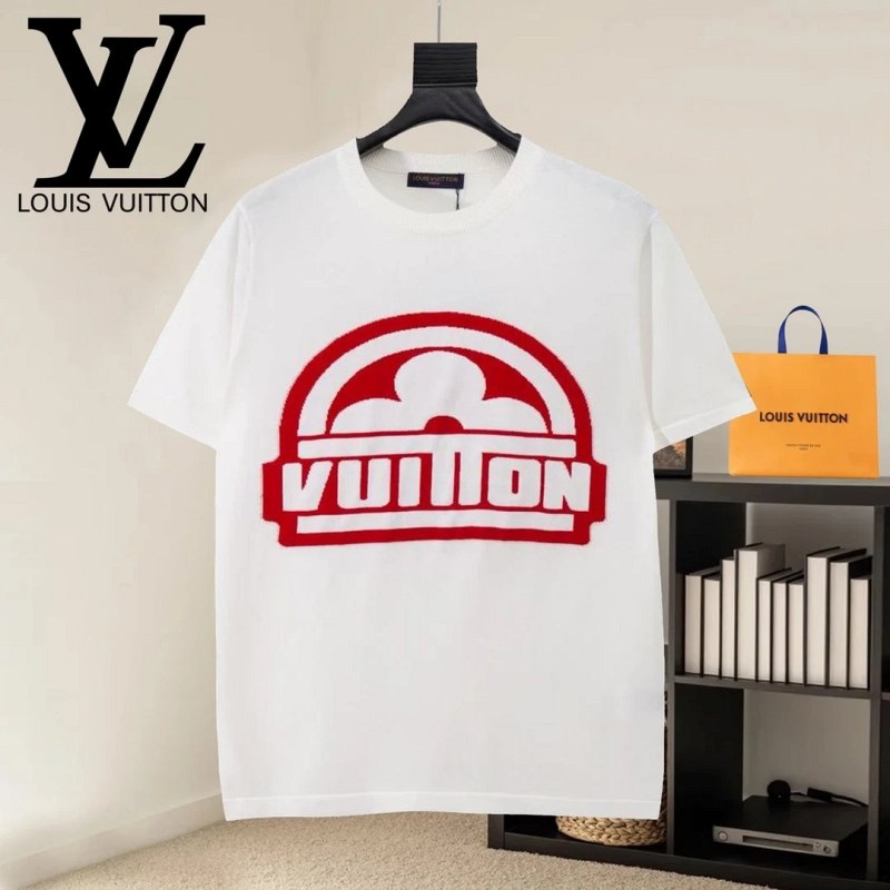 Louis Vuitton White Jacquard-Knit Cotton Tee in a Relaxed, Unisex Cut