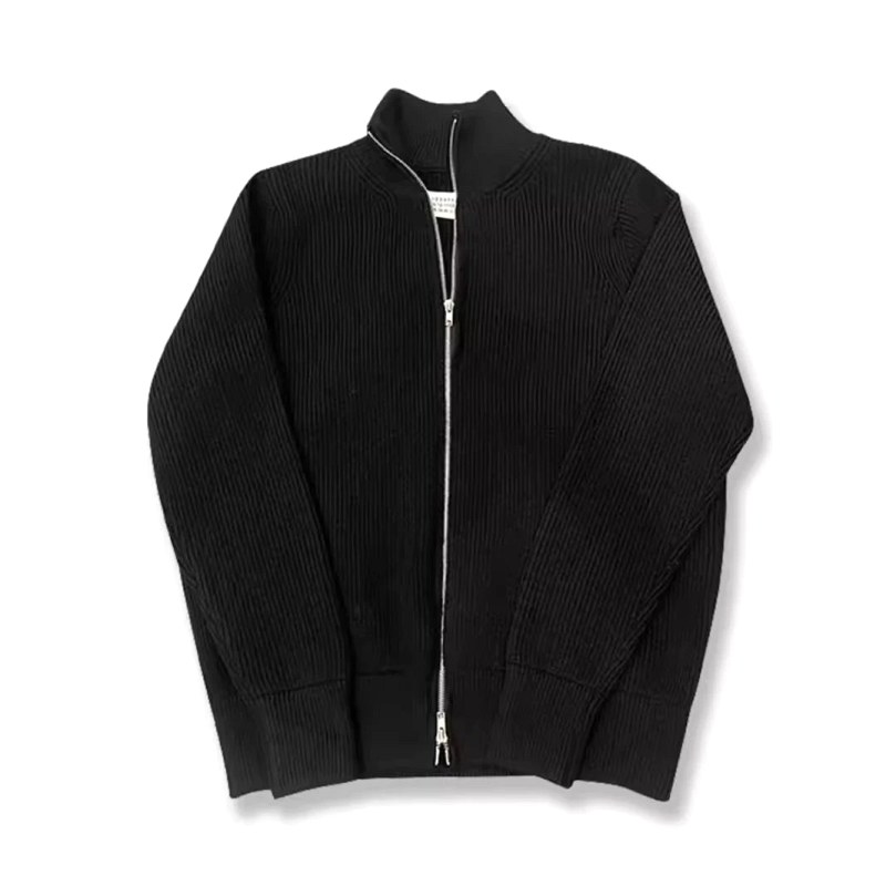 Maison Margiela Stand-Collar Zip Cardigan in 350g Polyester, M–3XL