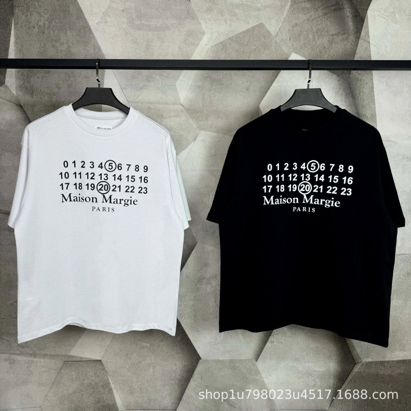 Maison Margiela Multicolor Graphic Tee Collection: Combed Cotton, 250–300gsm, Loose Cut