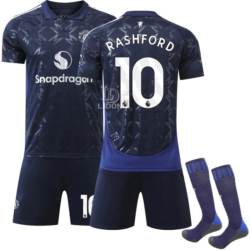 Retro-Style Blue Manchester United Jersey With Number and Sock Options