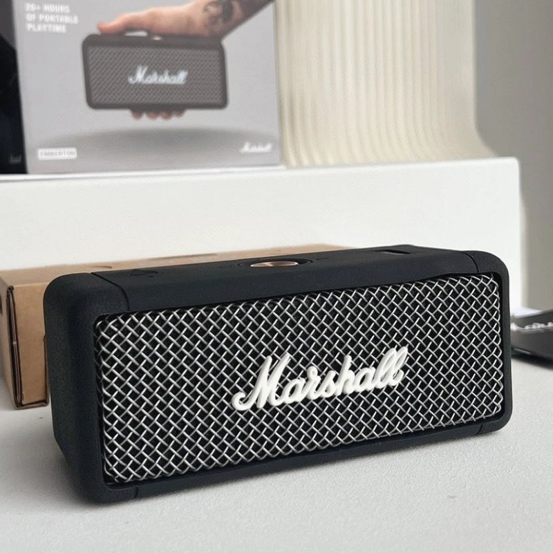 Marshall-Styled Black Portable Speaker With IPX7 Rating and Bluetooth 5.0