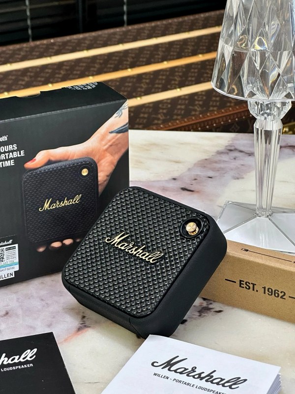 Marshall Compact Bluetooth Speaker with a Wood Cabinet and IPX7 Rating