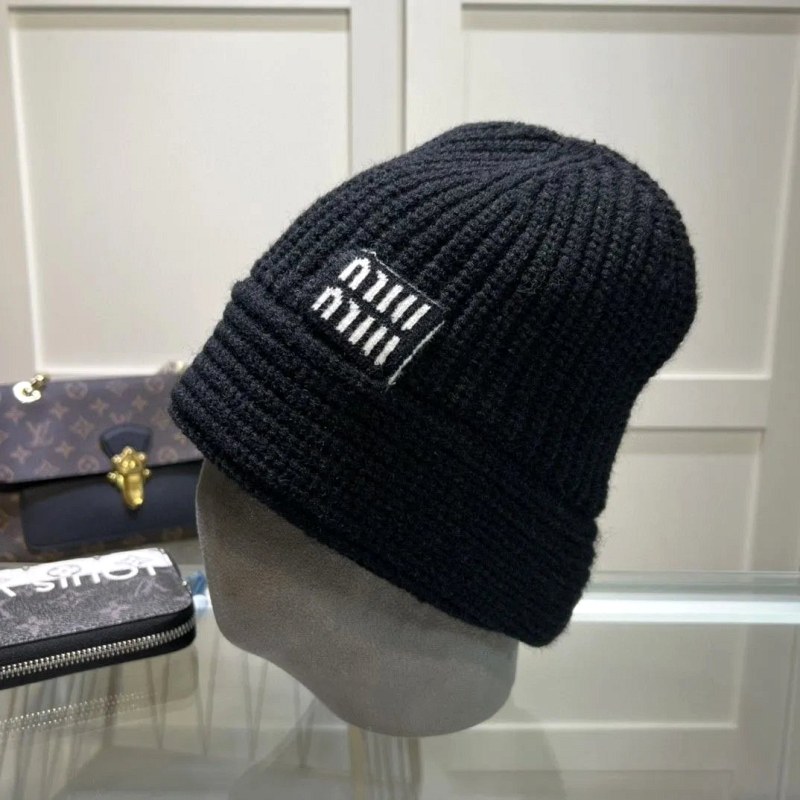 Miu Miu Gray Knit Beanie in a One-Size Everyday Cut