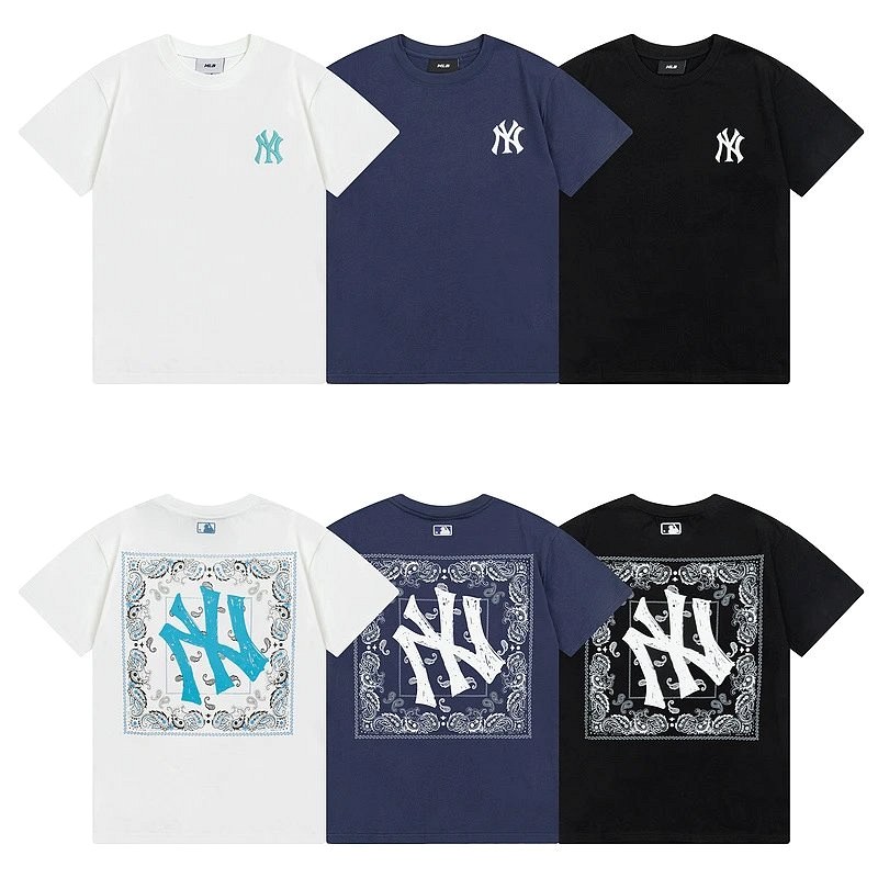 MLB Multicolor T-Shirt Collection: 100% Cotton Double-Yarn Crewneck in S–XXL
