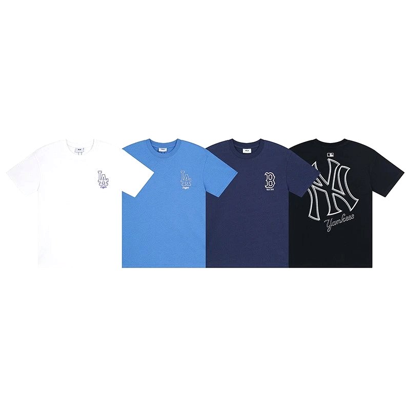 MLB Multicolor Cotton Graphic Tee Collection in 86 Colorway Codes, S–XXL