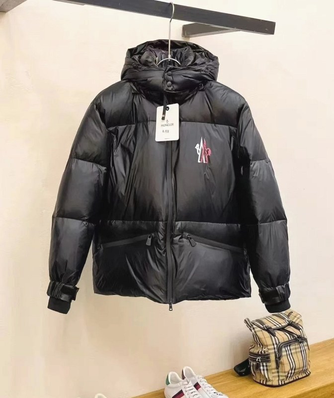 Moncler Black Puffer Jacket With 90% White Duck Down Fill, Unisex S–3XL