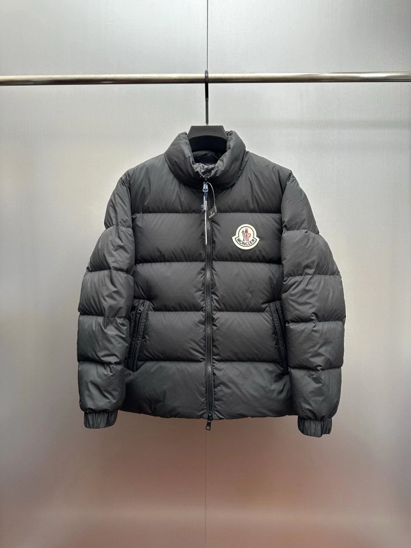 Moncler Citala Short Down Jacket in Black: Lightweight Nylon Shell With a High Stand Collar