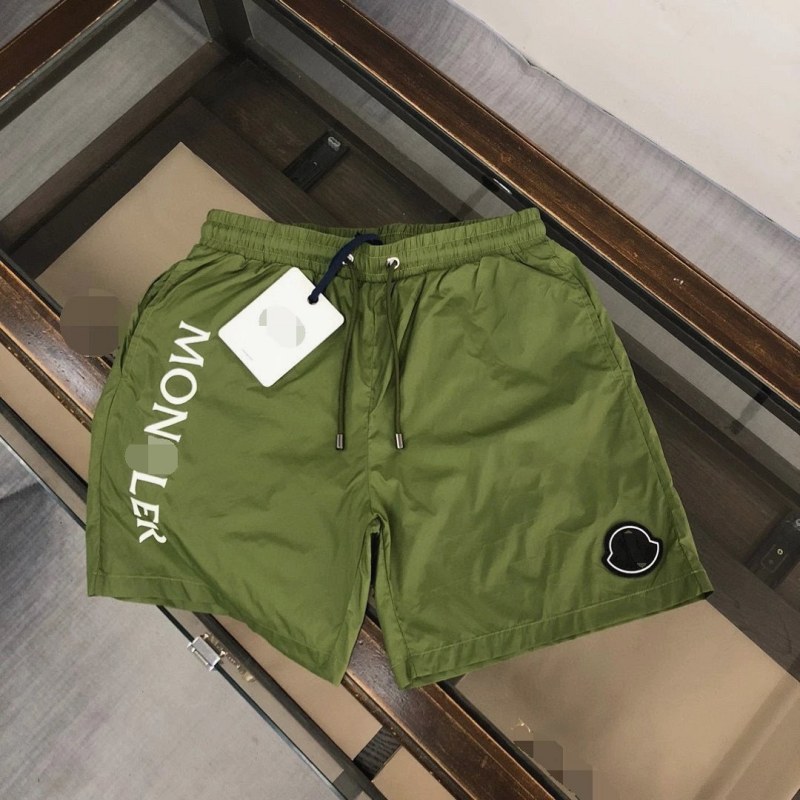 Moncler Green Athletic Shorts in an Acetate-Blend Sport Cut