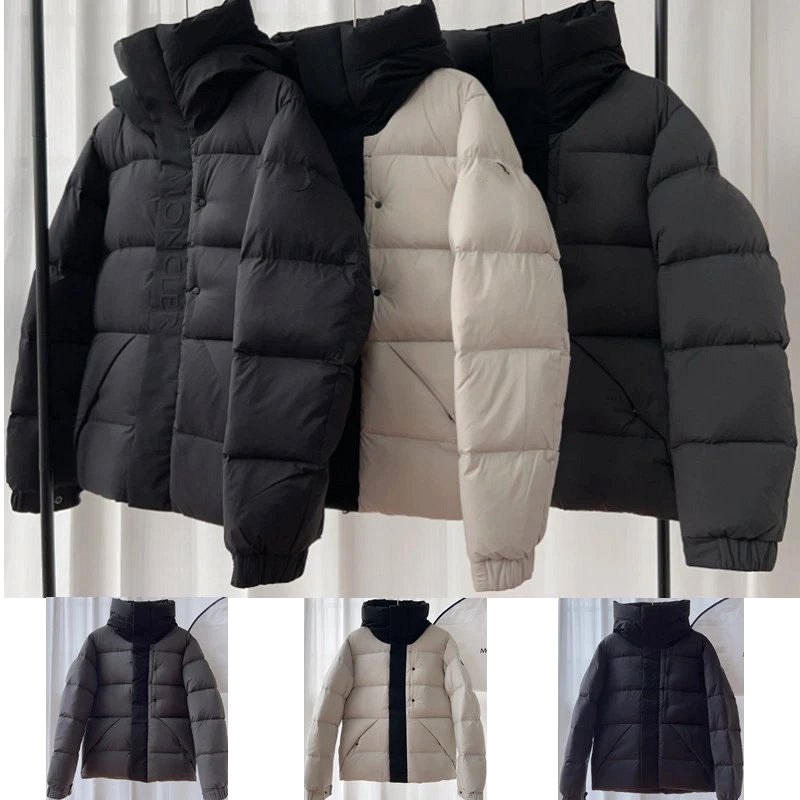Moncler Hooded Puffer with White Duck Down Fill, Corduroy Wool Outer, and a Waist-Cinched Cut