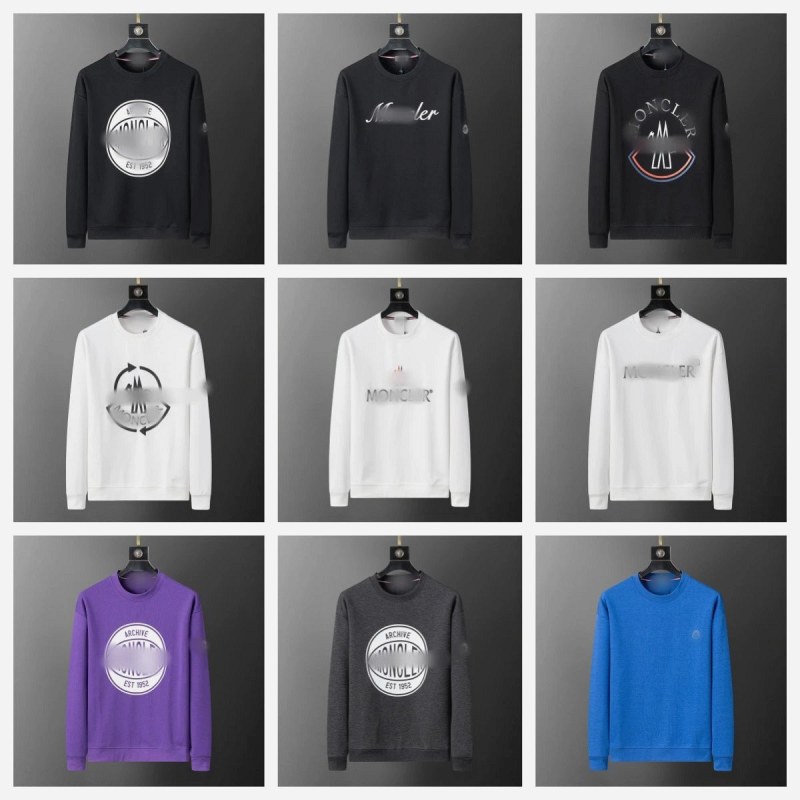Moncler multicolor cotton pullover collection with lettered print and loose cut