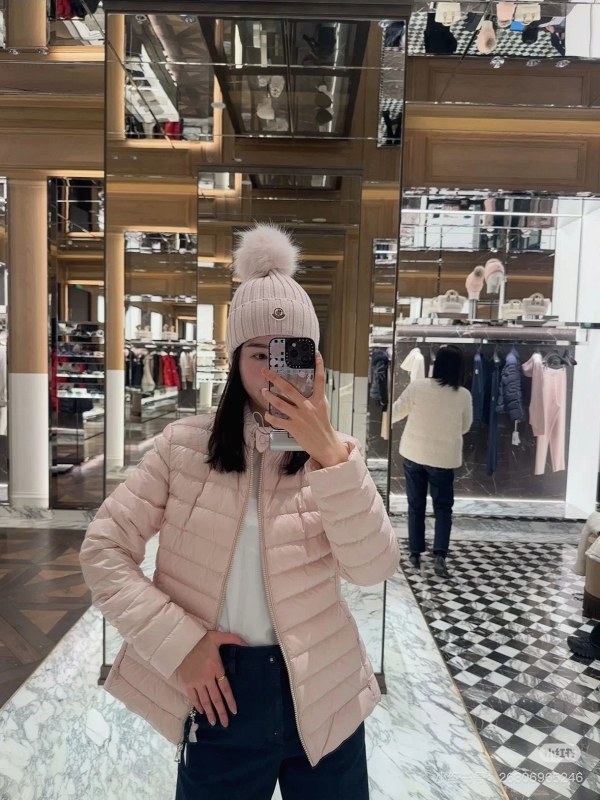 Moncler White Puffer Jacket: Short Stand-Collar Down Layer in Four Colorways