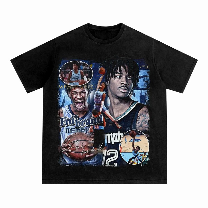 NBA Rose Graphic T-Shirt: Loose Short-Sleeve Streetwear Tee in Washed Black, M–XXXL