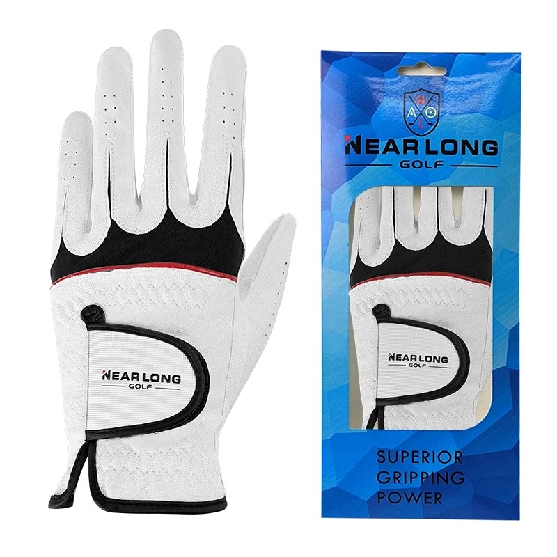 Nearlong Golf White Left-Hand PU Glove with S–XXL Sizing