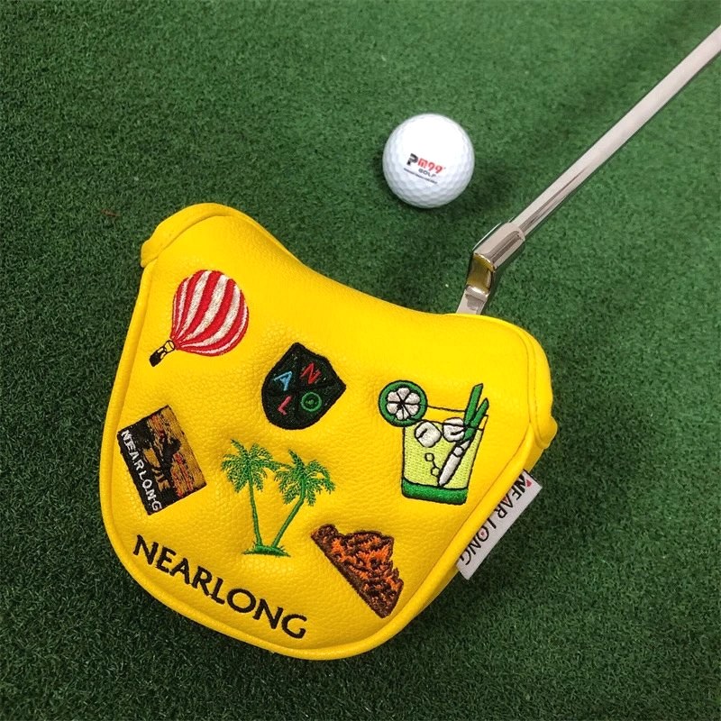 Nearlong Golf PU Putter Cover in Four Graphic Colorways, Led by the Yellow Balloon