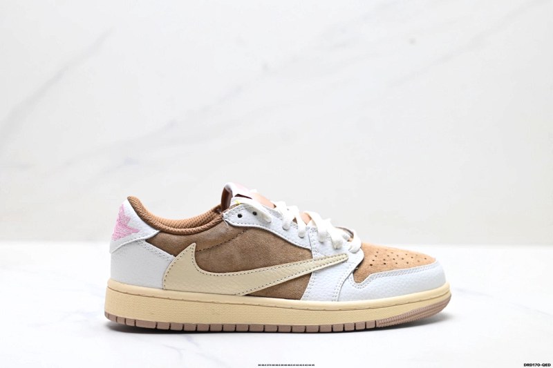 Nike low-top in the Reverse Mocha look: mocha suede-like base, white leather overlays, reverse Swoosh