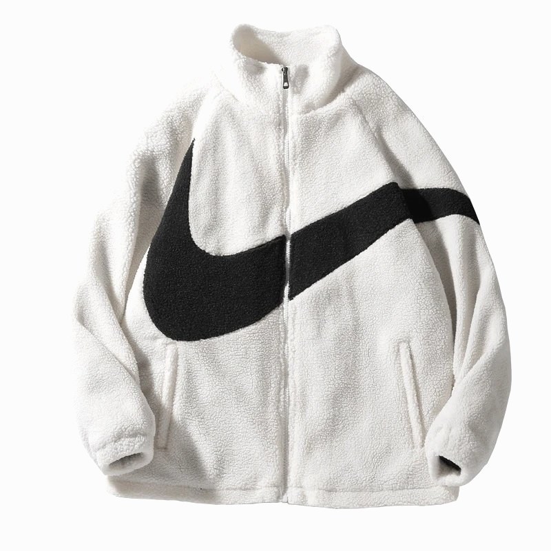 Nike Black Relaxed Zip Sweatshirt in Color-Block Fleece with a Stand Collar