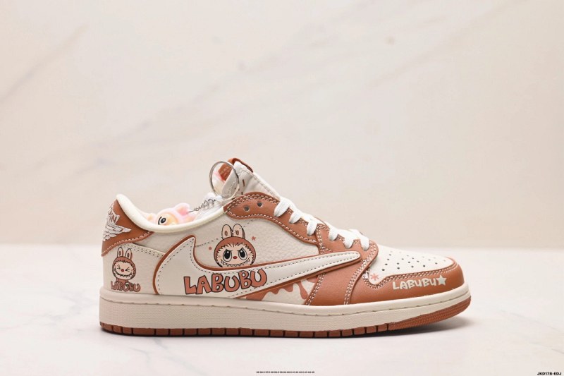 Nike Labubu brown sneakers in classic athletic style