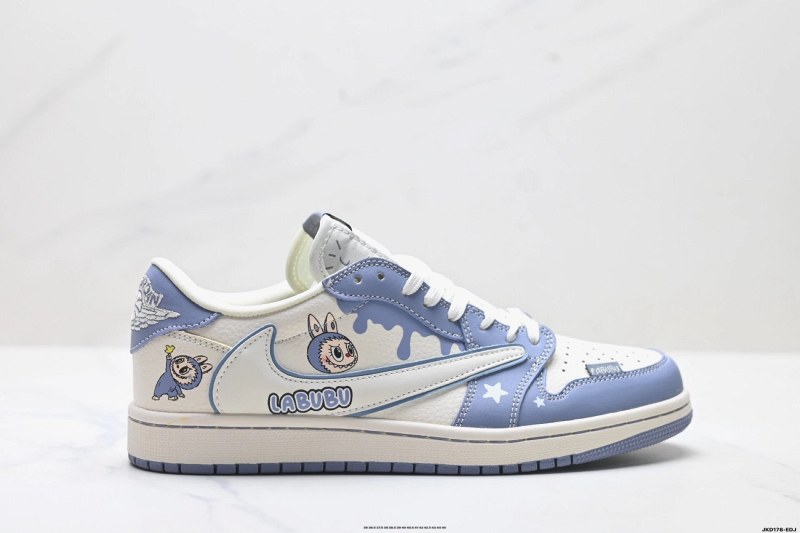 Nike Blue-and-White Low-Top Basketball Sneaker, Listed as a DIY Custom in Sizes 35–45