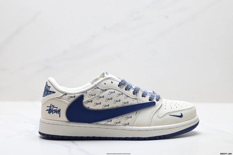 Nike low-top basketball shoe listed as a Travis Scott Air Jordan 1 Low 'DIY' custom build