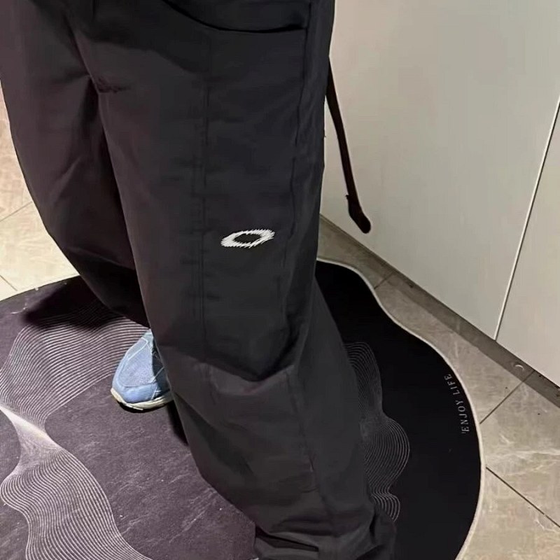 Oakley Black Cargo Pants: Loose Straight-Leg Utility Cut in a Cotton-Blend Fabric