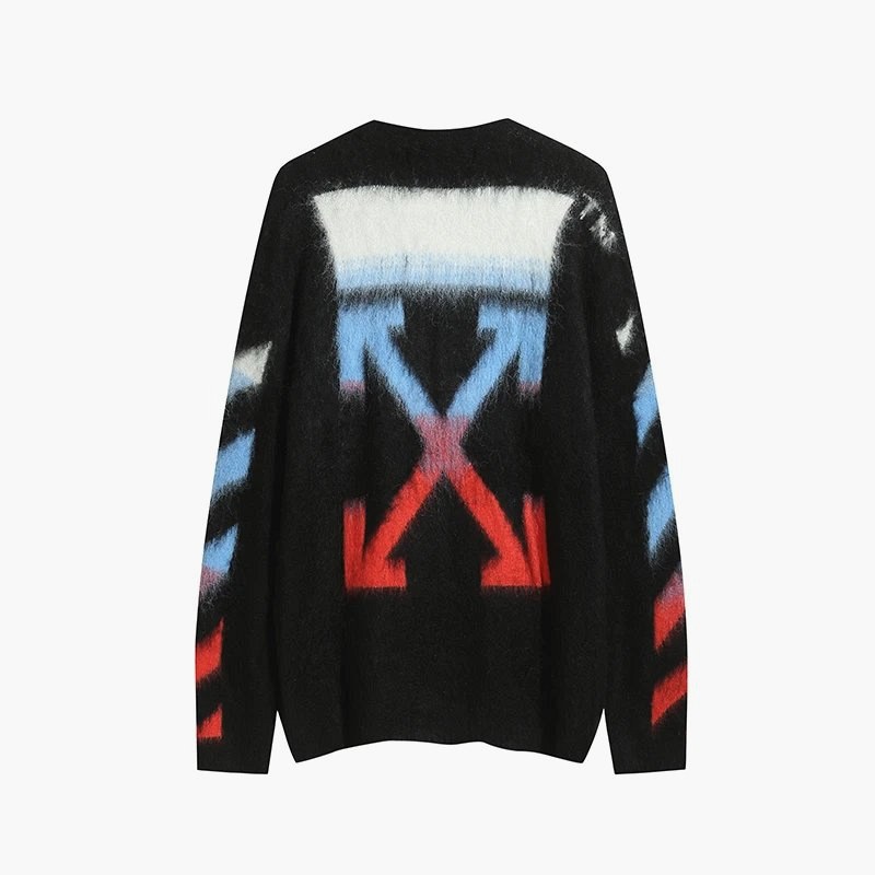 Off-White Black Sweater in Refined Casual Style, Sized S–XL