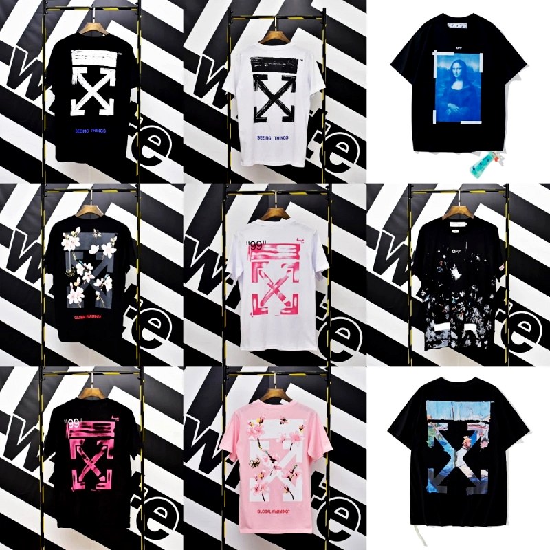 Off-White black graphic T-shirt in a 250–300 gsm combed-cotton oversized cut