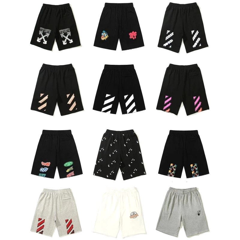 Off-White Five-Inch Athletic Shorts in a Wide Black-and-White Color Range