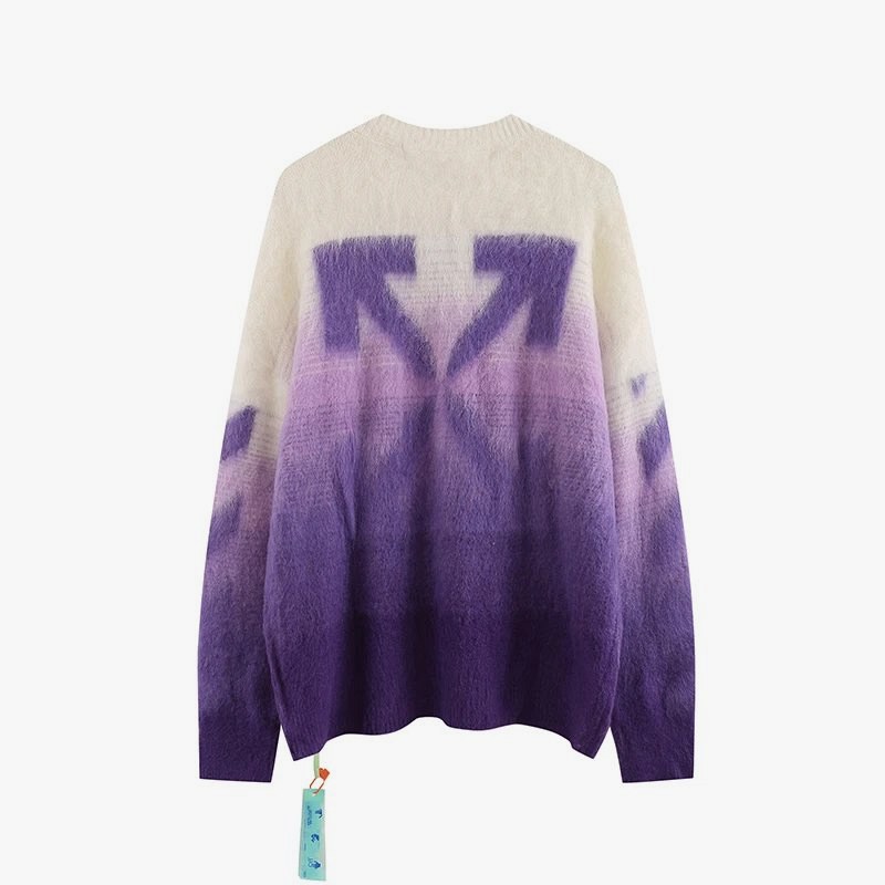 Off-White Purple-to-White Gradient Sweater, Cut Oversized by Design