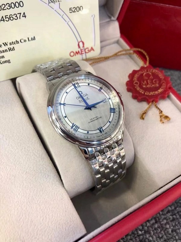 Omega gray-dial dress watch in a 39.5mm steel case