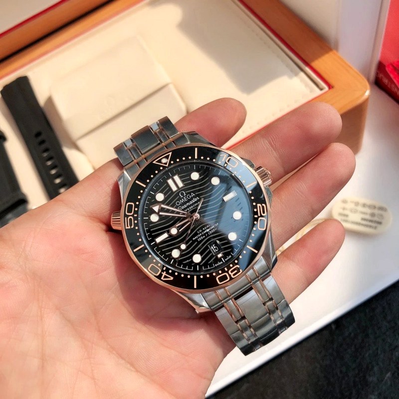 Omega Seamaster 300M-Style 42mm Dive Watch with Ceramic Bezel and Enamel Scale