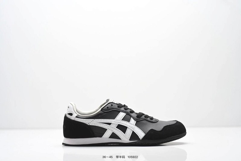 Onitsuka Tiger Mexico 66 black sneakers — a slim leather low-top with a flat, thin sole