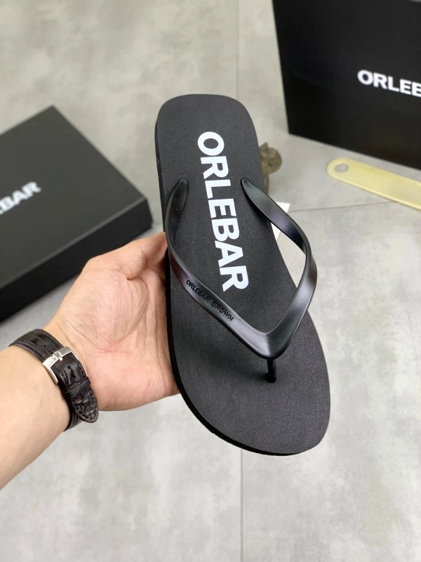 Orlebar Brown Gray Slides: A Neutral Casual Slide Listed in Men's 38–46 EU
