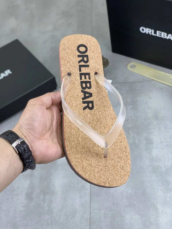 Orlebar Brown Gray Slides: A Casual Slip-On Listed in Sizes 38–46
