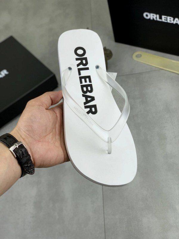 Orlebar Brown Gray Slides: Casual Slides in a Wide Men's Size Run