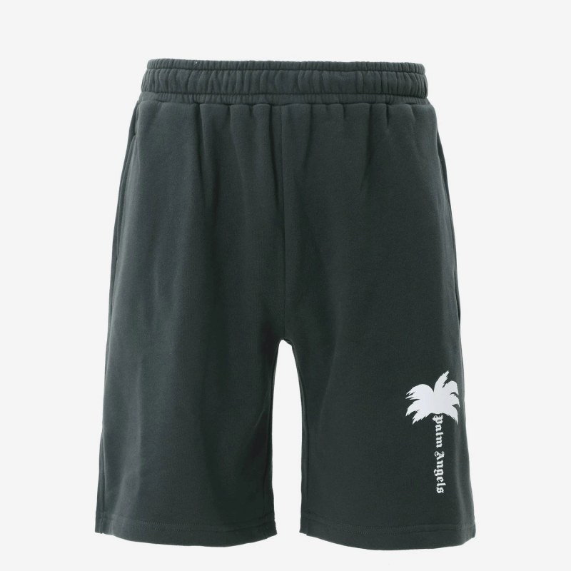 Palm Angels Black Coconut-Tree Shorts in the Loose Skate Cut