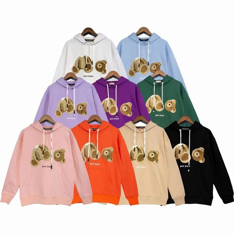 Palm Angels Bear-Motif Hooded Pullover in a Wide Multi-Colorway Run