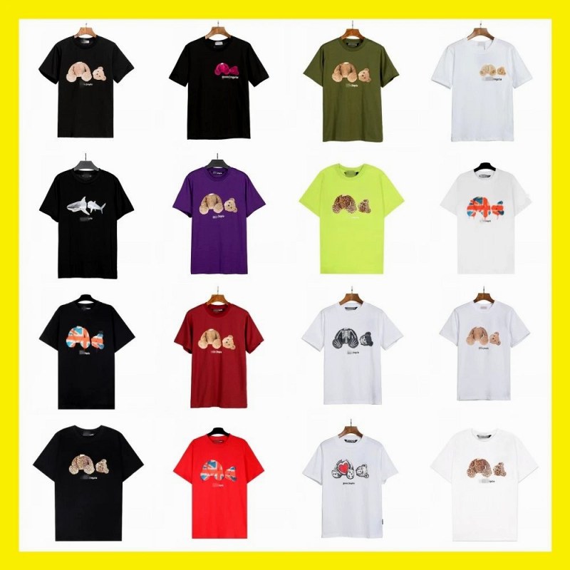 Palm Angels logo-print tee collection in combed cotton, cut loose and offered across a very wide color range
