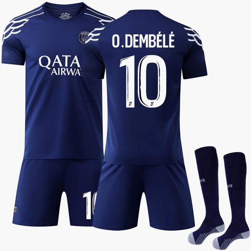 Paris Saint-Germain Blue Retro-Style Football Jersey, Sold in Numbered Sets With Socks and 24/25 Third-Kit Options