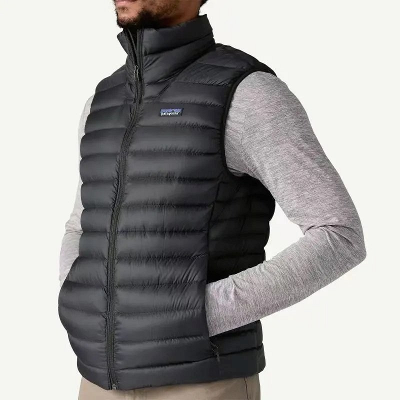 Patagonia Black Down Vest: 720-Fill Sleeveless Nylon Layer in Five Colorways
