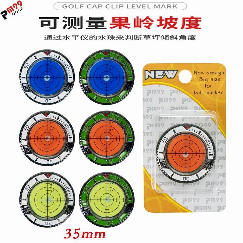PM99 Golf Gray Round Bubble-Level Green Reader, 35 mm Disc