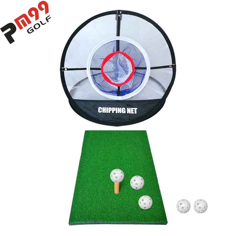 PM99 Golf Three-Layer Nylon Practice Net and Hitting Mat, Sold as Net, Mat, or Full Set