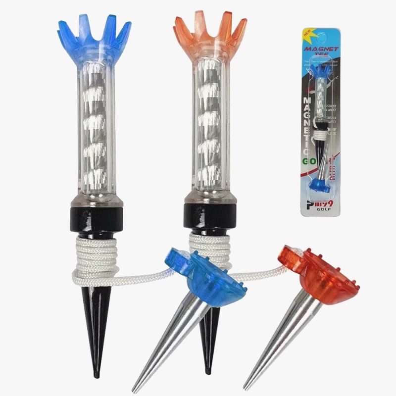 PM99 Golf Multicolor Tees: Two-Prong Plastic Tees with Magnet and Flex