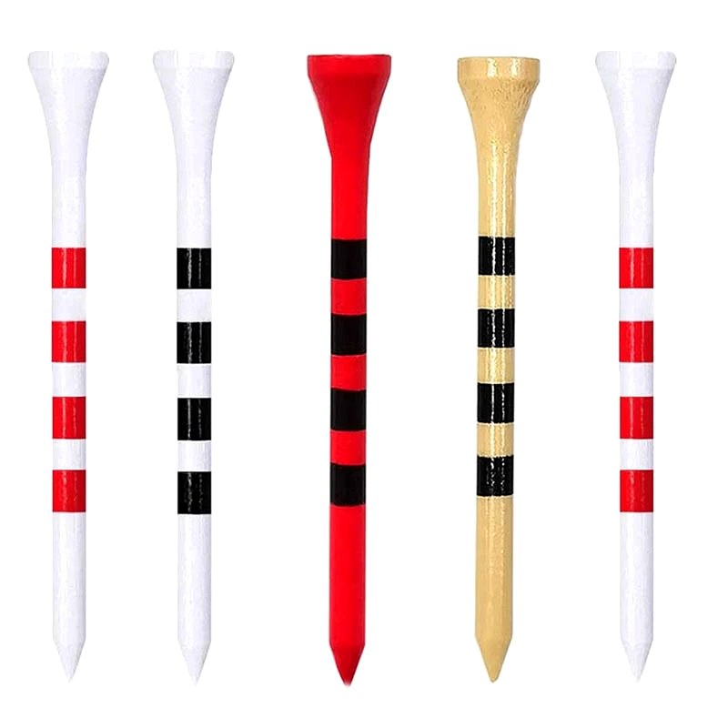 PM99 Golf Red Wooden Tees in a Single-Prong Design