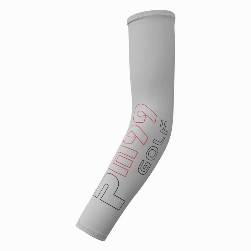 PM99 Golf White Scarf: Acrylic Knit With a Letter Motif
