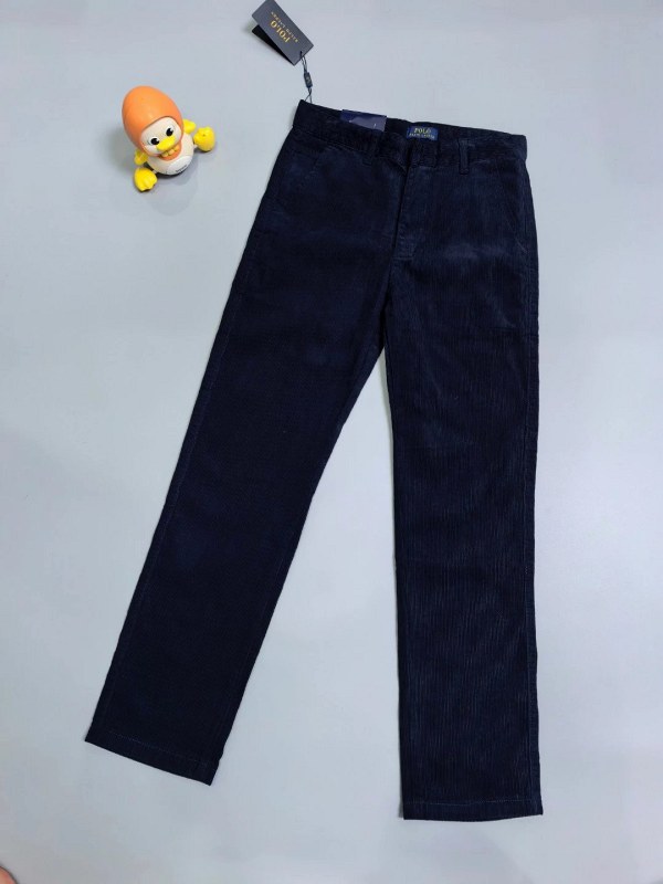 Polo Ralph Lauren corduroy straight-leg pants in black with pony embroidery