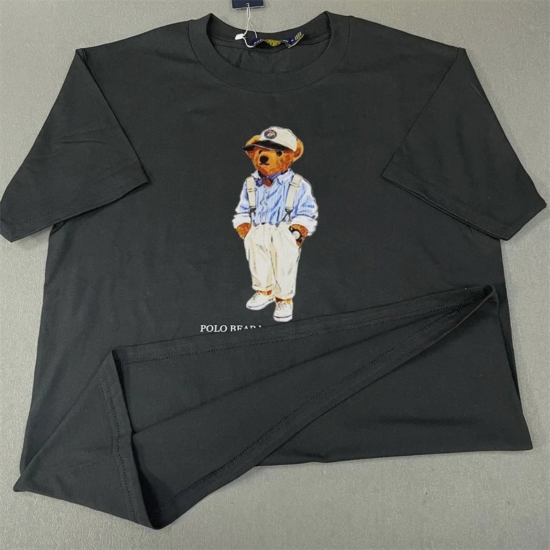 Polo Ralph Lauren black polo shirt in casual streetwear style